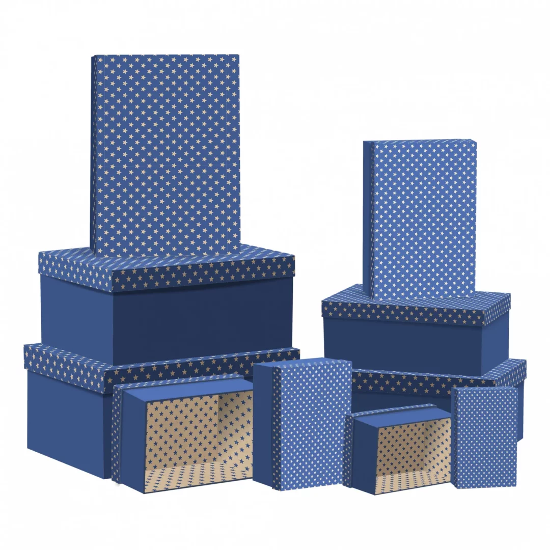 Kraft Blue Star Nested Gift Boxes - Cardies